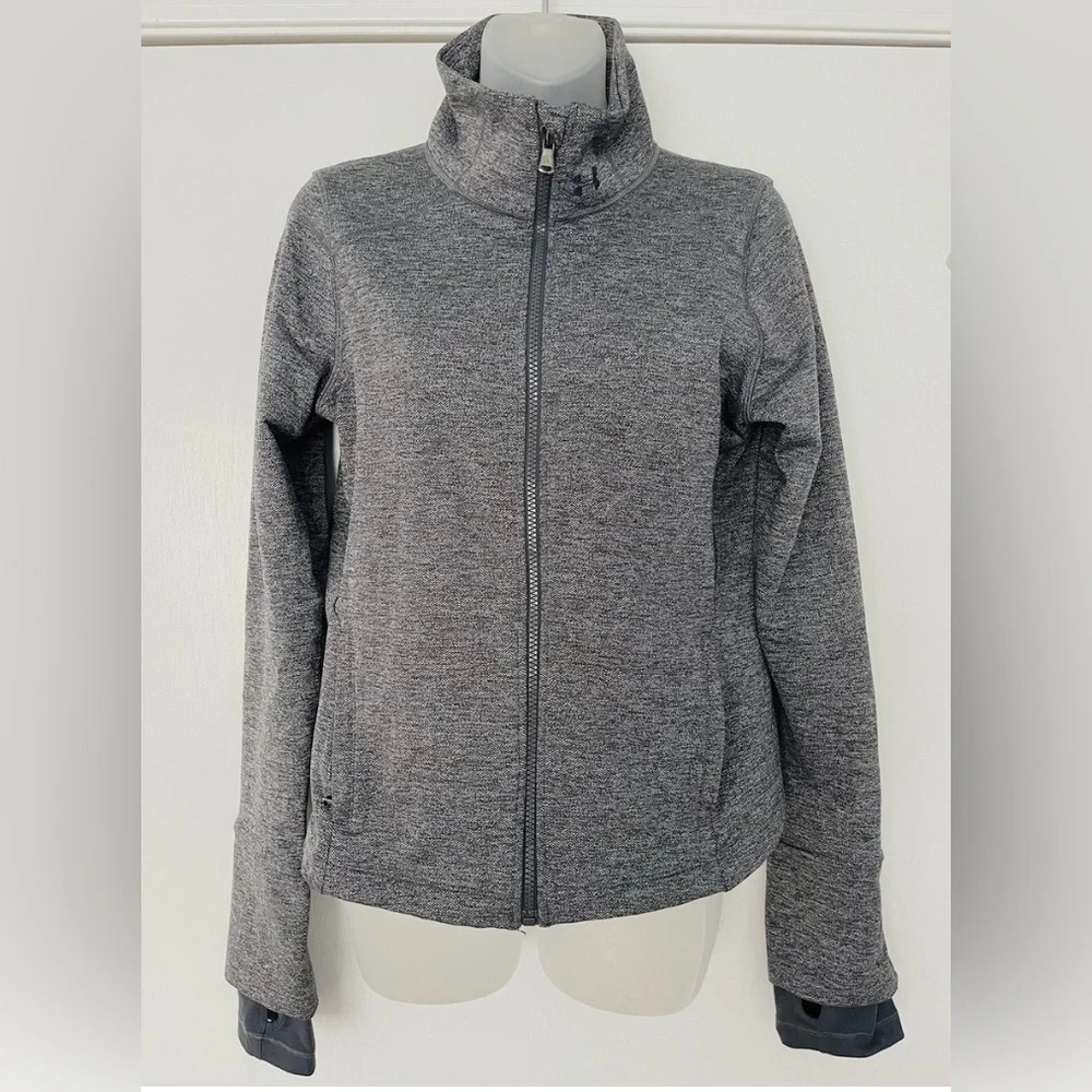 Women's Activewear Herringbone Running Walking Gray Jacket Size S - Picture 2 of 8